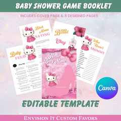 Pink Kitty Baby Shower Booklet (DIGITAL FILE)