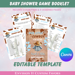 Our Little Cowboy Baby Shower Booklet (DIGITAL FILE)