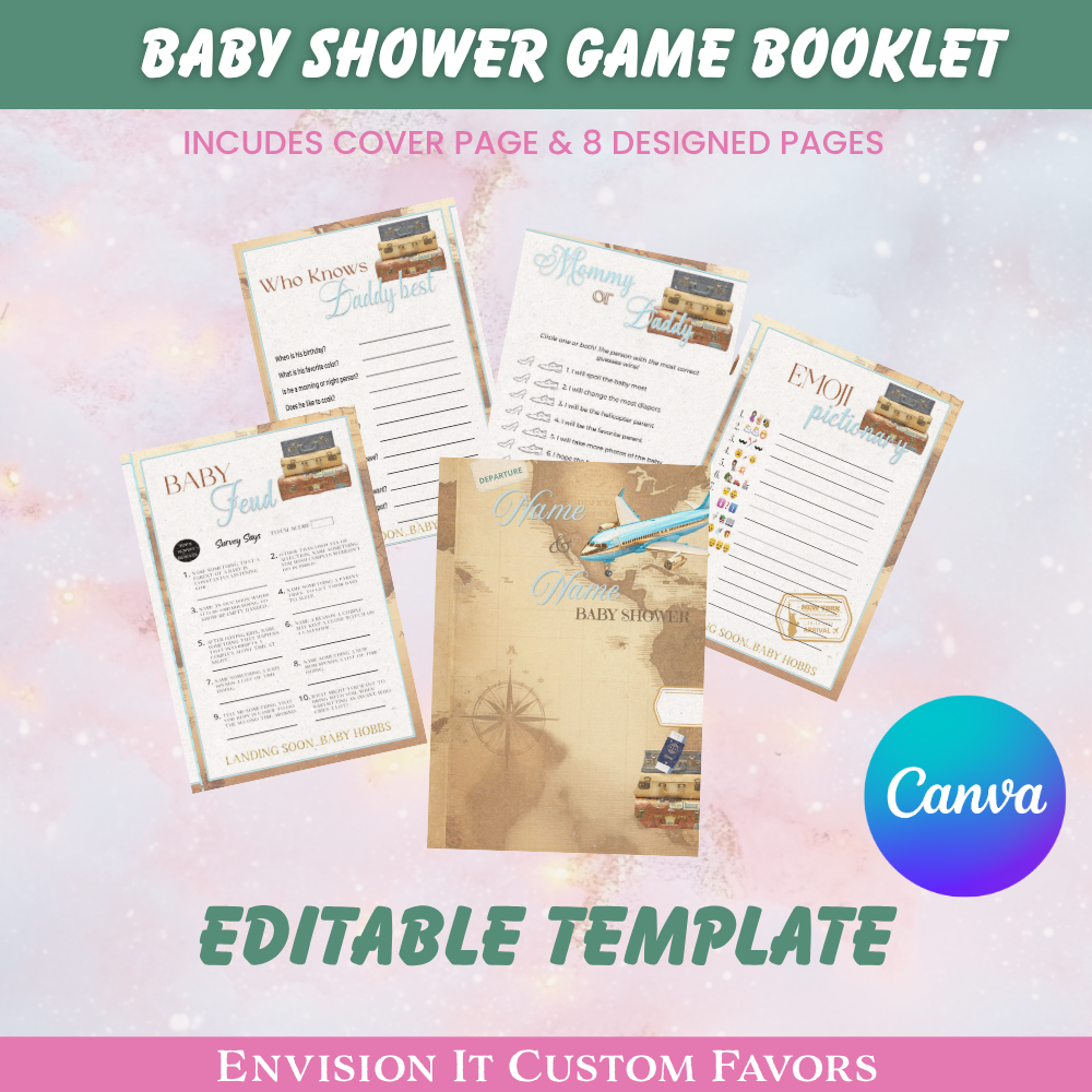Travel Baby Shower Booklet (DIGITAL FILE)